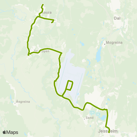Ruter Maura - Jessheim map