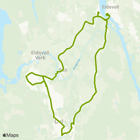 Ruter Servicelinje Finstad - Eidsvoll map