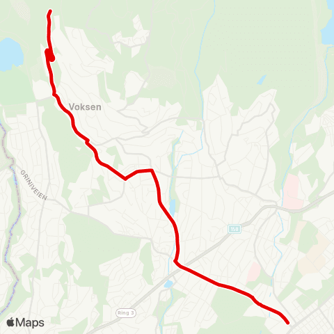 Ruter Majorstuen - Voksen skog map