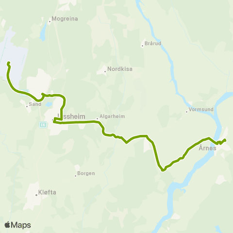 Ruter Årnes - Oslo lufthavn map