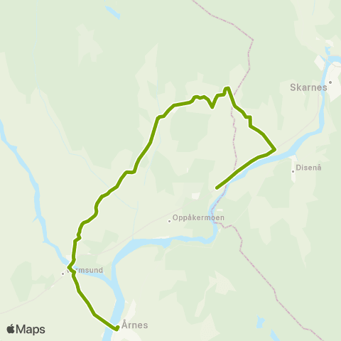 Ruter Bestilling Skogbygda-Greni / Opaker-Seterstøa (466) map