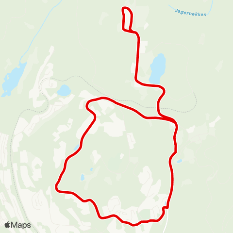 Ruter Voksenkollen - Tryvann map