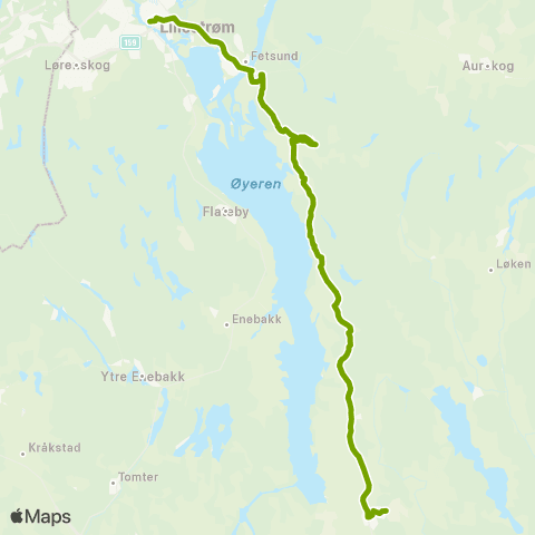 Ruter Trøgstad - Lillestrøm map