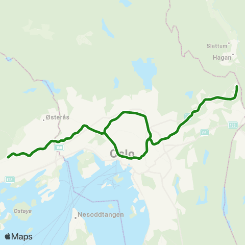 Ruter Sognsvann - Vestli map