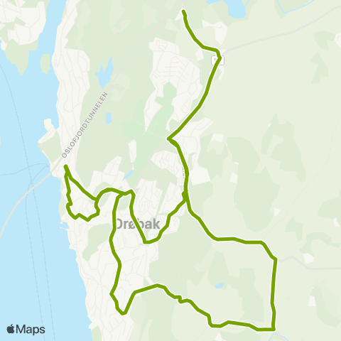 Ruter Dyrløkke - Sogsti - Drøbak - Frogn vgs map