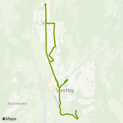 Ruter Randem - Vestby stasjon map