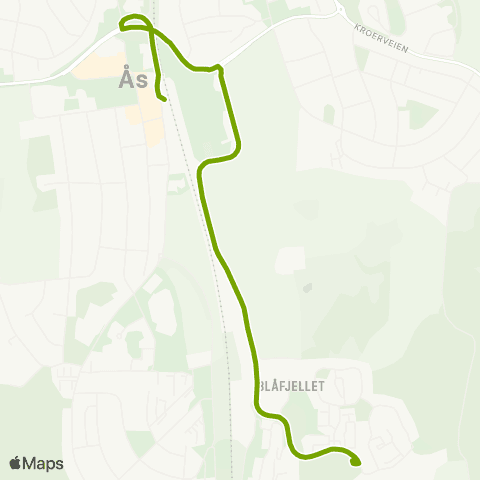 Ruter Dyster / Eldor - Ås stasjon map