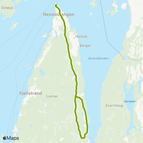 Ruter Blylaget - Nesoddtangen map