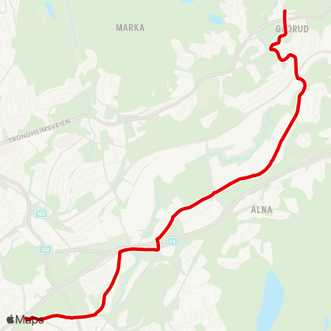 Ruter Helsfyr T - Grorud T map