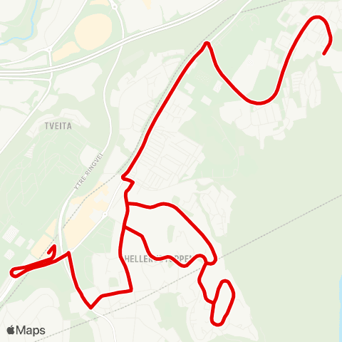 Ruter Tveita-Lutvann map