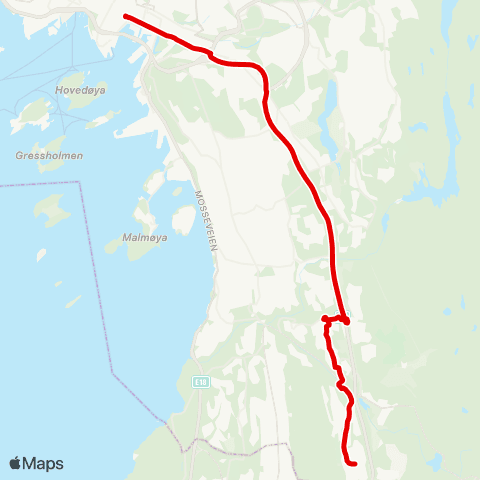 Ruter Bjørndal - Mortensrud T (-Jernbanetorget) map