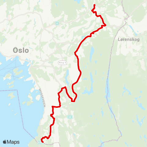 Ruter Grorud T - Åsbråten map