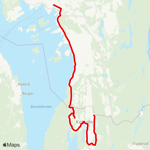 Ruter Jernbanetorget - Tårnåsen map