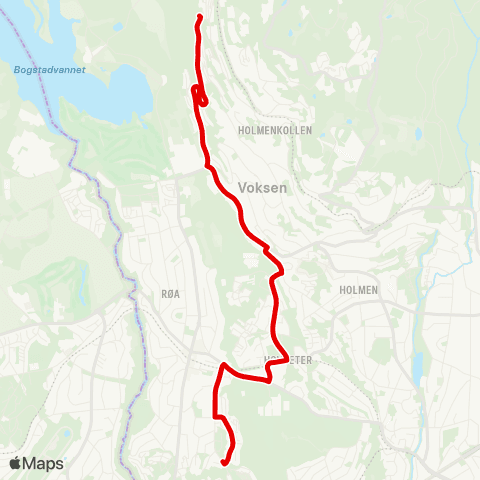Ruter Ullerntoppen - Voksen skog Holmenkollstafetten map
