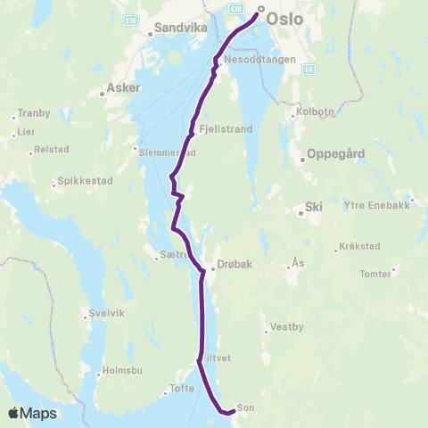 Ruter Son - Aker brygge map