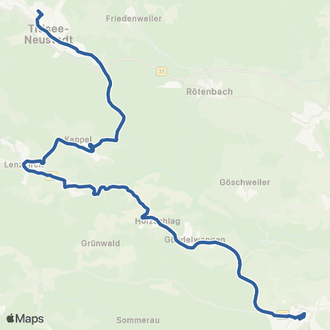 RVF Lenzkirch Kurpark ↔︎ Neustadt  Bf map