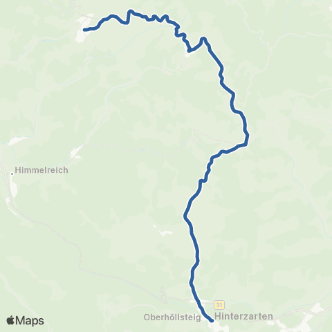 RVF St. Peter Zähringer Eck ↔︎ Kirchzarten Bf map