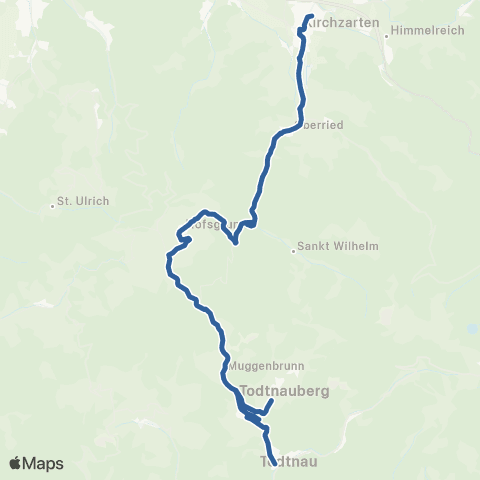 RVF Todtnau Busbahnhof ↔︎ Kirchzarten Bf map