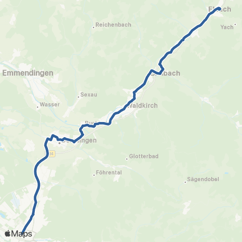 RVF Elzach Bf ↔︎ Bleibach Bf map