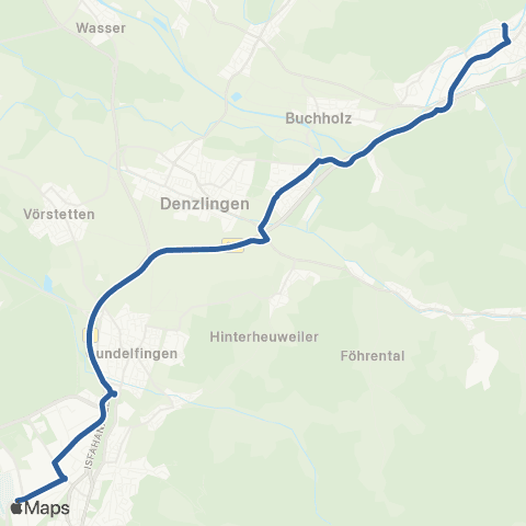 RVF Waldkirch  Bf ↔︎ Messe Freiburg (Freiburg) map