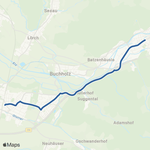 RVF Waldkirch  Bf ↔︎ Denzlingen Bf map