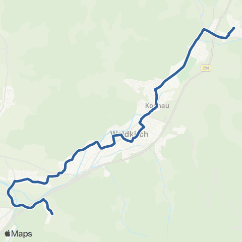 RVF Bleibach Bf ↔︎ Waldkirch  Bf map