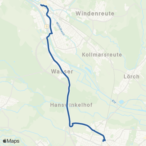 RVF Emmendingen Bf ↔︎ Denzlingen Bf map