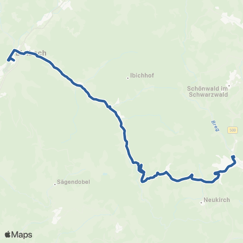 RVF Furtwangen Friedrichschule ↔︎ Bleibach Bf map