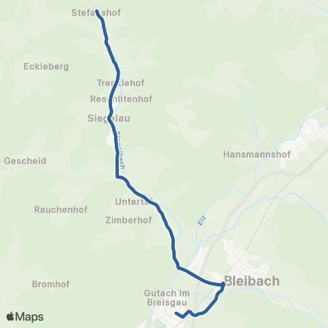 RVF Siegelau Rathaus ↔︎ Bleibach Bf map