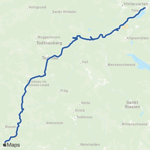 RVF Zell i.W. Bf ↔︎ Todtnau Busbahnhof map