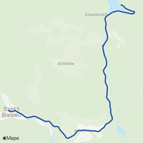 RVF Seebrugg Bf ↔︎ St. Blasien Busbahnhof map