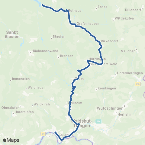 RVF Seebrugg Bf ↔︎ Waldshut Busbahnhof map