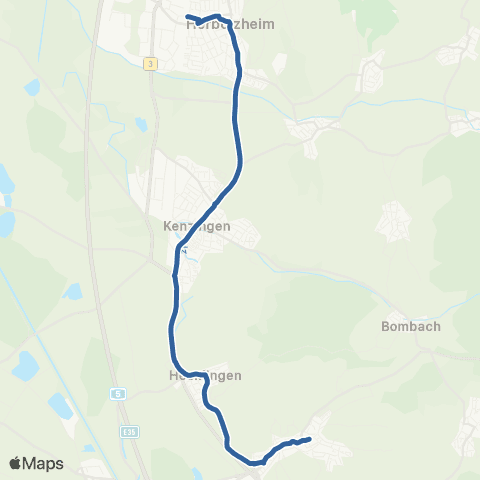 RVF Kenzingen Bf ↔︎ Riegel-Malterdingen map