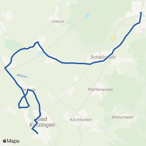 RVF Bad Krozingen Schulzentrum ↔︎ Munzinger str. (Freiburg) map