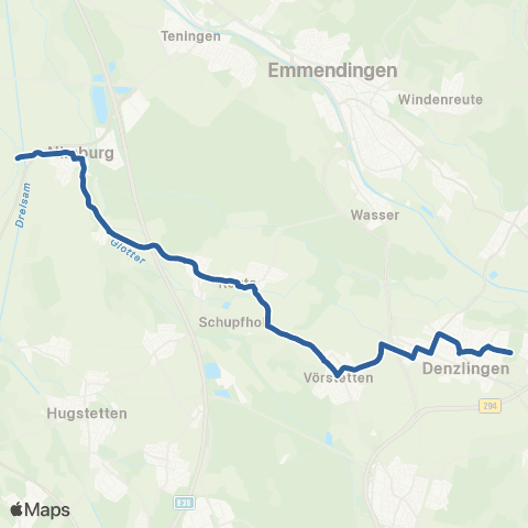 RVF Nimburg Bf ↔︎ Denzlingen Bf map