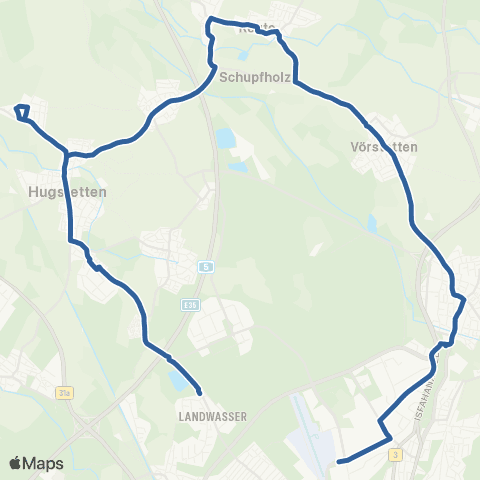 RVF Adler (Umkirch) ↔︎ Gundelfinger str. (Freiburg) map
