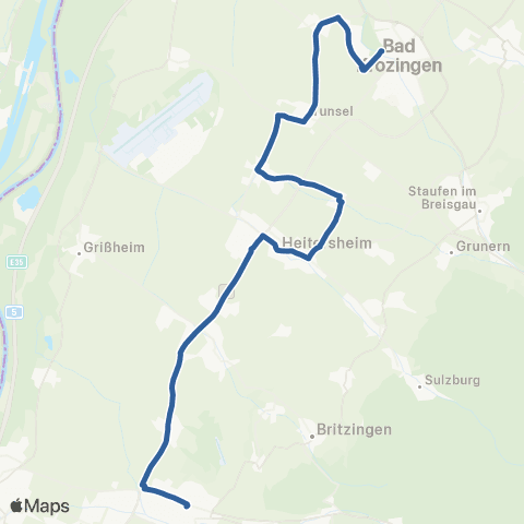 RVF Müllheim  Bf ↔︎ Heitersheim Bf map