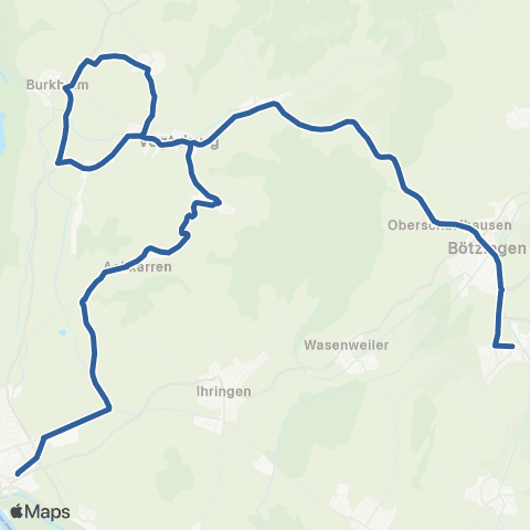 RVF Breisach Bf ↔︎ Gottenheim Bf map