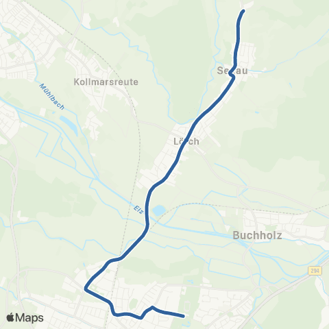 RVF Sexau Mühlebächle ↔︎ Denzlingen Bf map