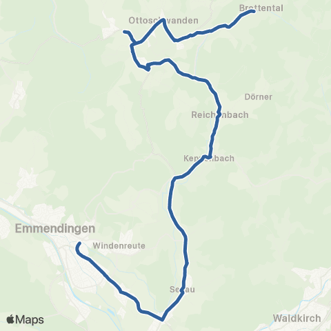 RVF Sexau Lörch Waldhorn ↔︎ Emmendingen Berufsschule map