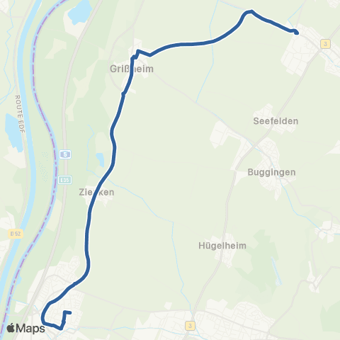 RVF Neuenburg  Bf ↔︎ Heitersheim Bf map