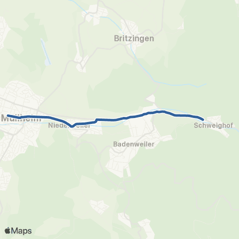 RVF Nußbaumallee (Müllheim ) ↔︎ Müllheim Goethestr. map