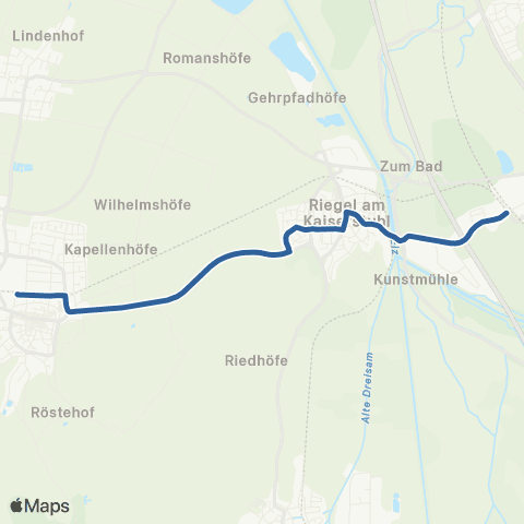 RVF Endingen a K Bf ↔︎ Riegel-Malterdingen map