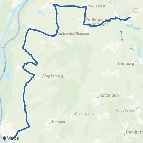 RVF Breisach Bf ↔︎ Riegel-Malterdingen map