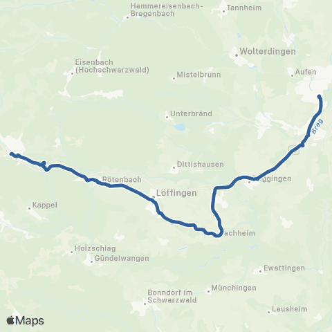 RVF Rottweil Bf ↔︎ Trossingen Bf map