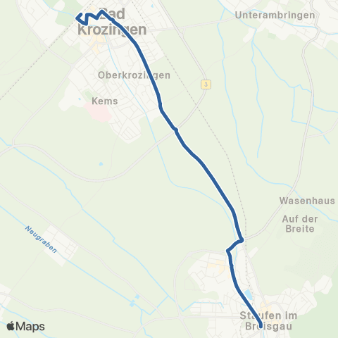RVF Staufen  Bf ↔︎ Bad Krozingen Bf map