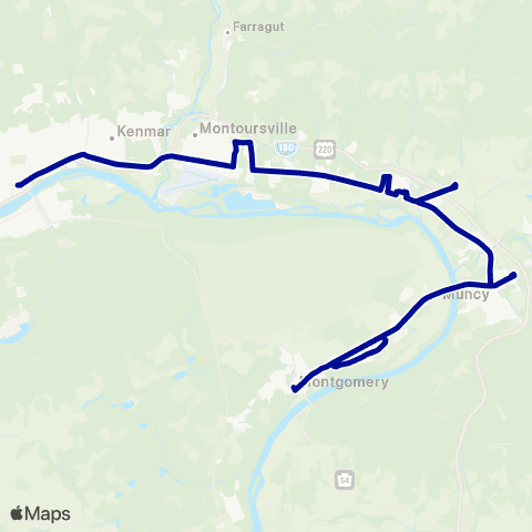 RVTA Tri-Town Connector-Muncy Montgomery map