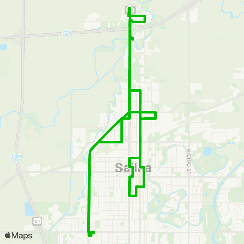 OCCK Green 3 Non-Peak map
