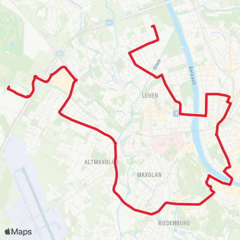 Salzburg Verkehr Kleßheim Kavalierhaus-Salzburg Salzburgarena map