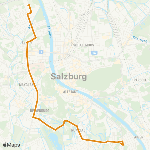 Salzburg Verkehr Salzburg Josefiau-Salzburg Salzburgarena map